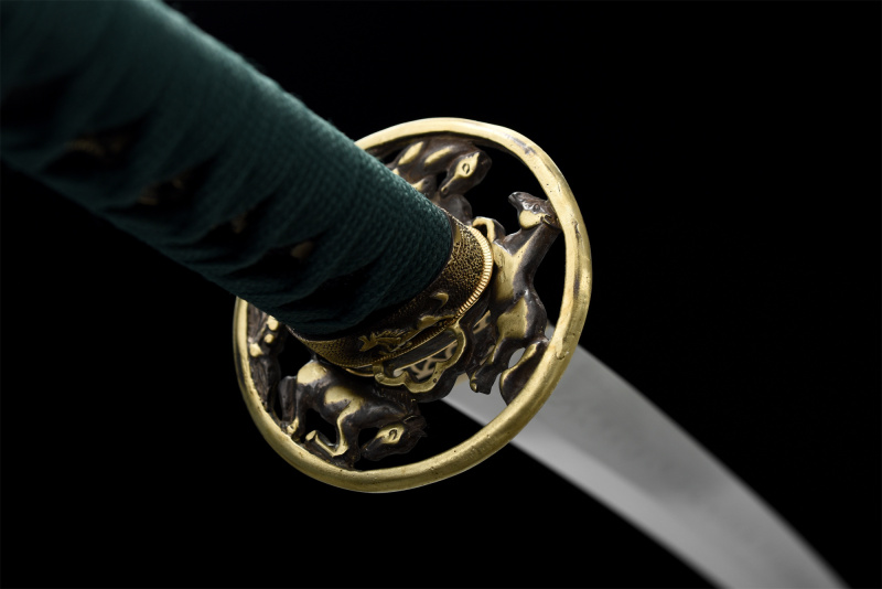 T10 Steel Clay Tempered With Hamon Real Green Katana Sword Handmade Japanese Samurai Sword Full Tang