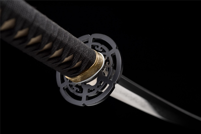 T10 Steel  Clay Tempered With Hamon Real Half-Wound Rattan Katana Handmade Japanese Samurai Sword Full Tang