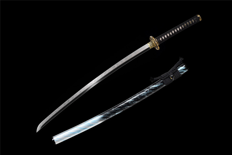 T10 Steel  Clay Tempered With Hamon Real Painted Katana Handmade Japanese Samurai Sword Full Tang