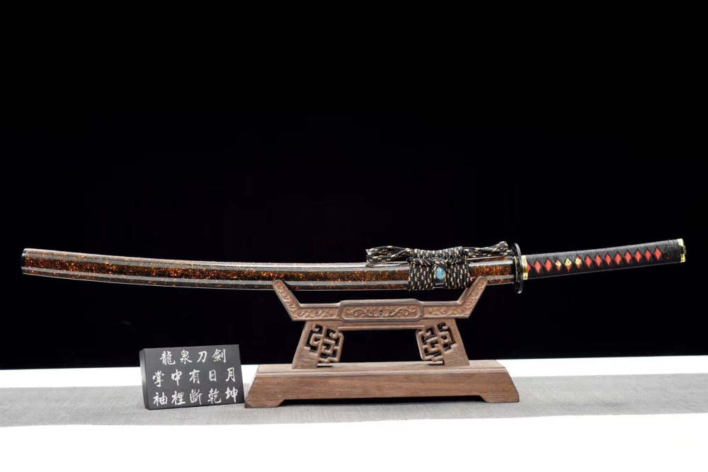 Katana,Samurai sword,Rail steel hand-forged,Solid wood