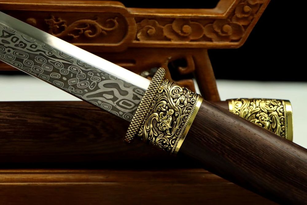 Ring-Beast Tang sword,Short knife,High manganese steel,Rosewood scabbard,Longquan sword