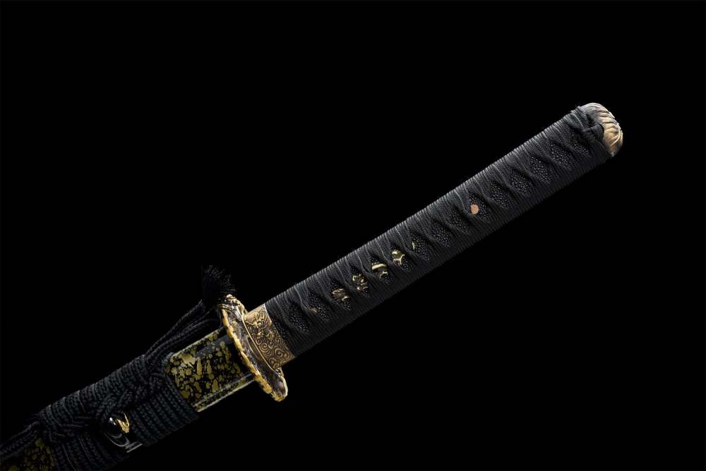 Longxiao Katana,Japanese Samurai Sword,Real Handmade Katana,High Manganese Steel,Gloden Blade