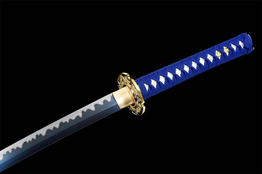 Water Dragon King Katana,Baked Blue Blade,Japanese Samurai Sword,Real Handmade Katana,High Manganese Steel
