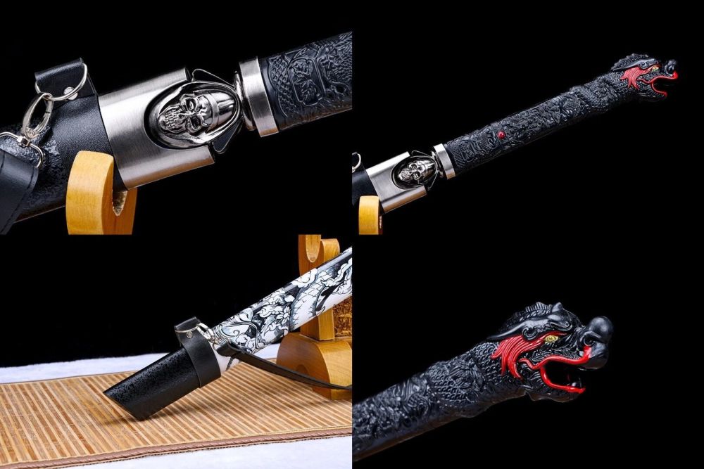 Dragon Head Sword,Dragon King sword,Fire Dragon Slash,Tang-Horizontal sword,Real Tang Sword,Handmade Chinese Sword,High manganese steel,Longquan sword