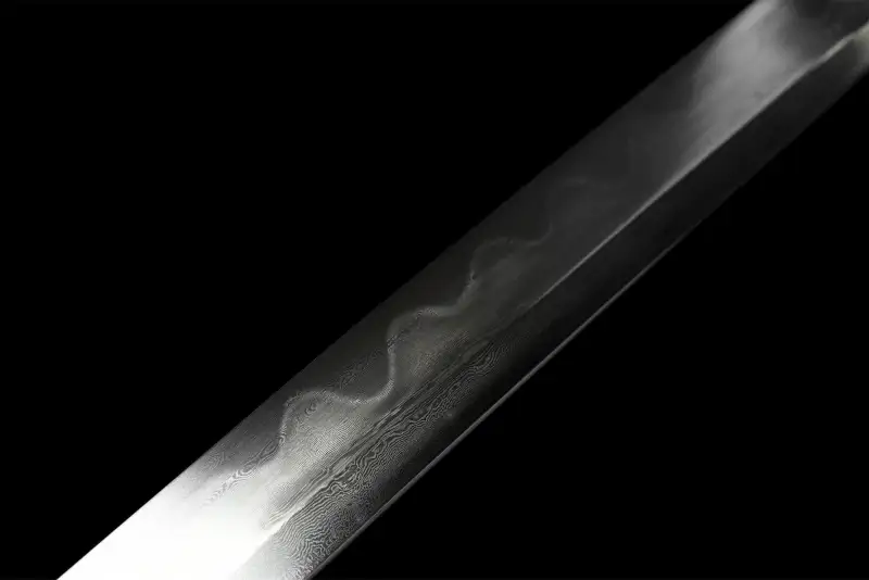 Folding Pattern Steel  Clay Tempered With Hamon Real Yellow Katana Sword Handmade Japanese Samurai Sword Full Tang