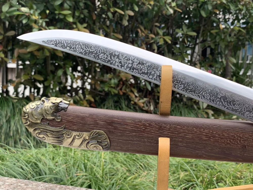 Tiger War Sword,War Knife,High manganese steel,Rosewood scabbard,Longquan sword