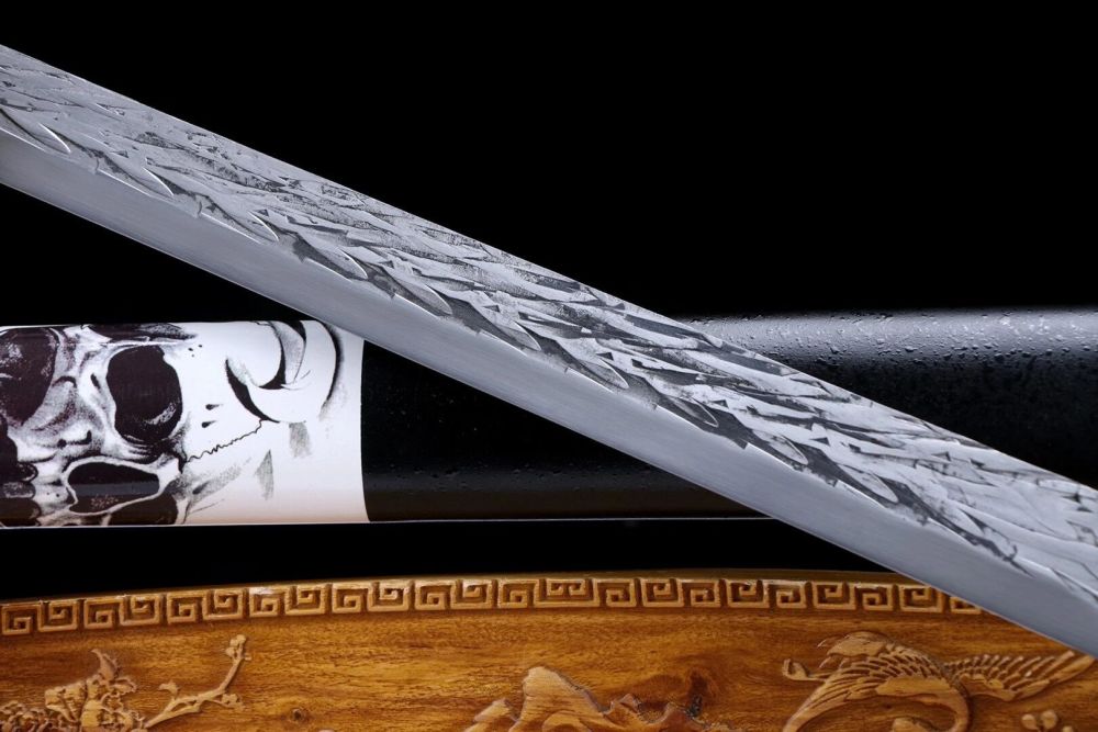 Hell Soul Slash,Ghost Head Sword,Tang-Horizontal Knife,Handmade Chinese Sword,High-performance spring steel,Longquan sword