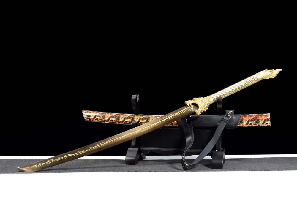 Golden Flame Wolf Sword,Handicrafts,Chinese Saber,Real Sword,Handmade Chinese Sword,High manganese steel,Longquan sword