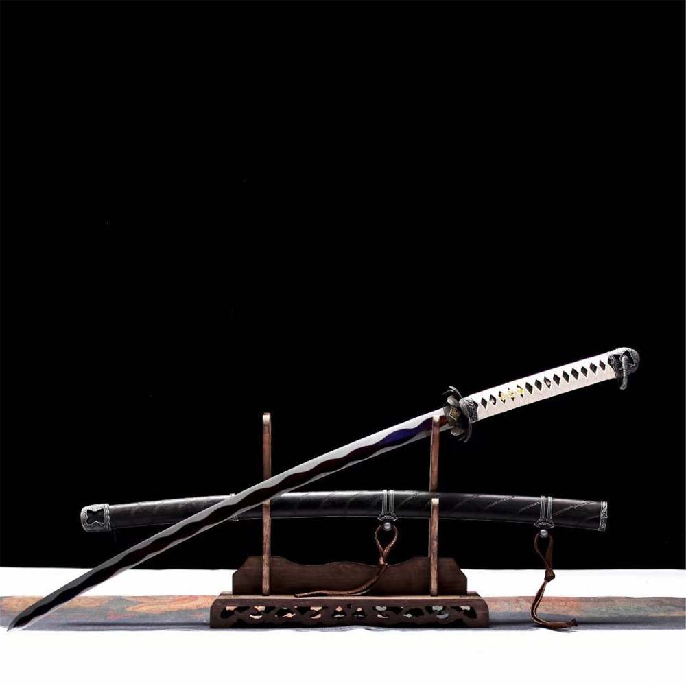 Black Undead Cut Katana,Sekiro: Shadows Die Twice,Japanese Samurai Sword,Real Handmade Katana sword,High manganese steel,Full Tang