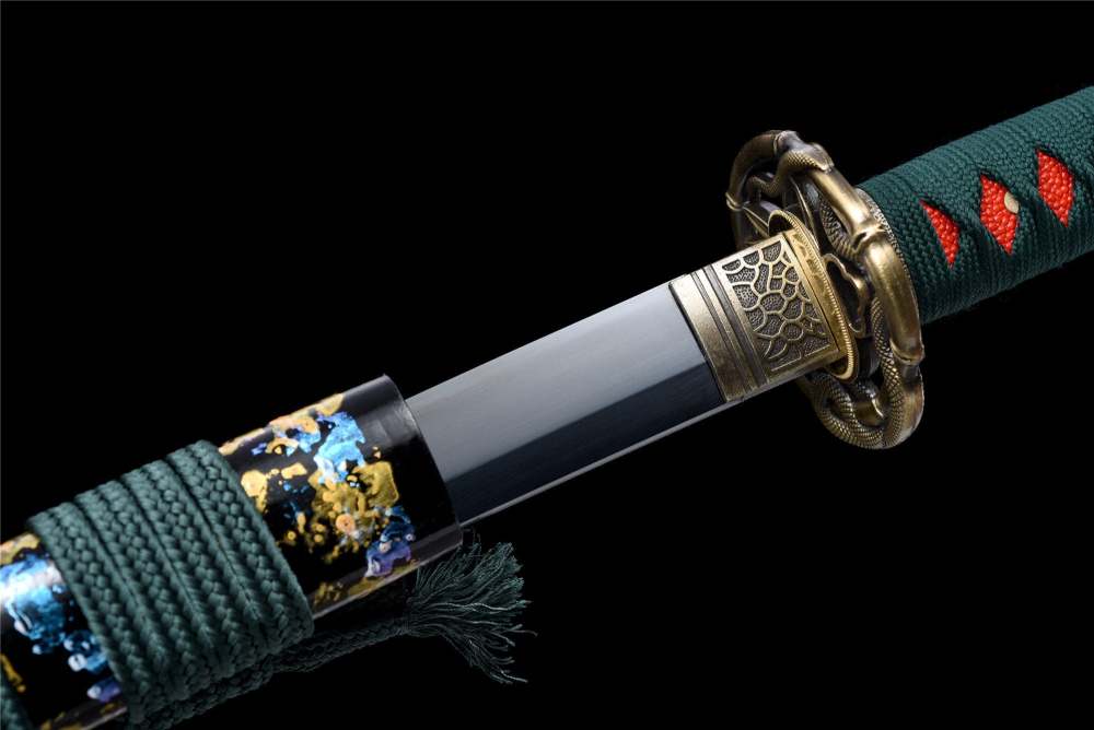 Shadow Snake Katana,Baked black series,Japanese Samurai Sword,Real Handmade Katana,High Manganese Steel