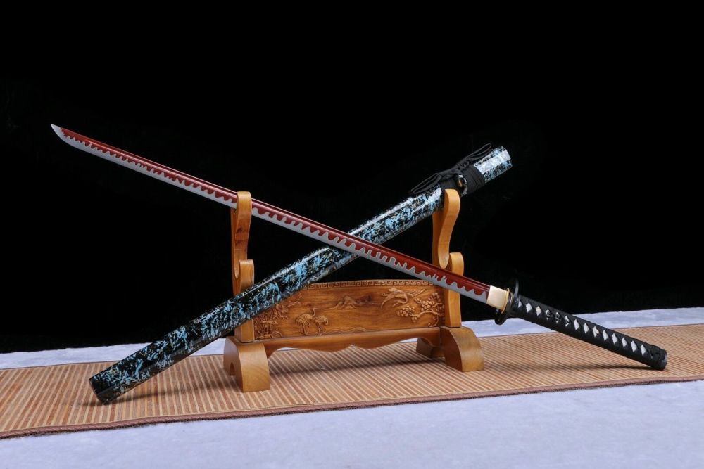 Star Ninjato,Flame Starry Sky,Japanese Samurai Sword,Real Ninjato,Handmade sword,High performance manganese steel,Longquan sword