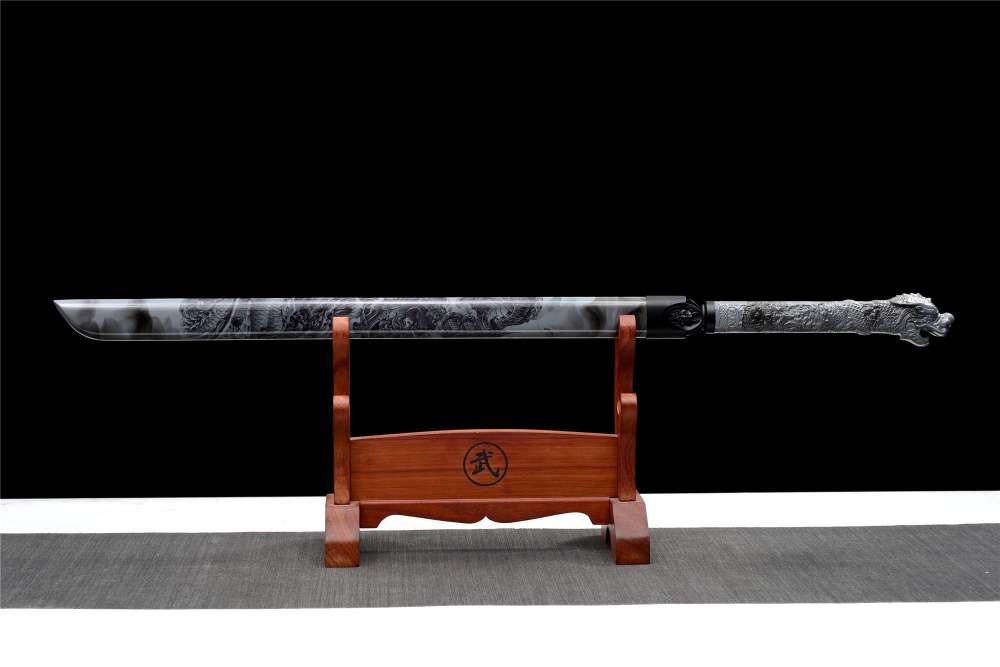 Black Dragon Slash,Handicraft,Dragon Head Tang-Horizontal Sword,Real Tang Sword,Handmade Chinese Sword,Longquan sword