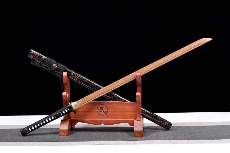 Ninjato Sword,Wooden Katana,Japanese Samurai Sword,Handmade Wooden Sword,Rosewood blade