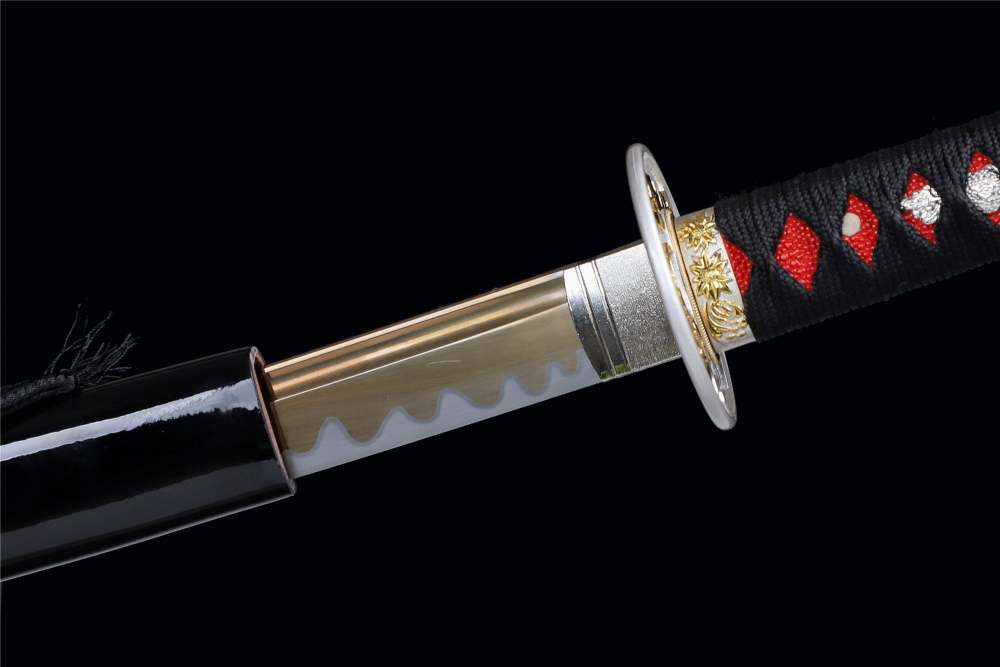 Golden Phoenix Katana,Baked Gold Series,Japanese Samurai Sword,Real Katana,Handmade sword,High performance manganese steel,Longquan sword