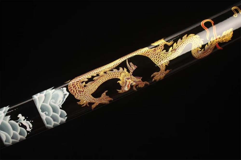 T10 Steel,Clay Tempered,Dragon Japanese Katana,Handmade Samurai sword,Real Katana,Full Tang