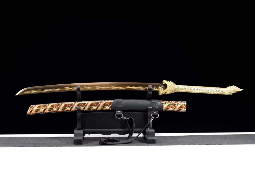Golden Flame Wolf Sword,Handicrafts,Chinese Saber,Real Sword,Handmade Chinese Sword,High manganese steel,Longquan sword