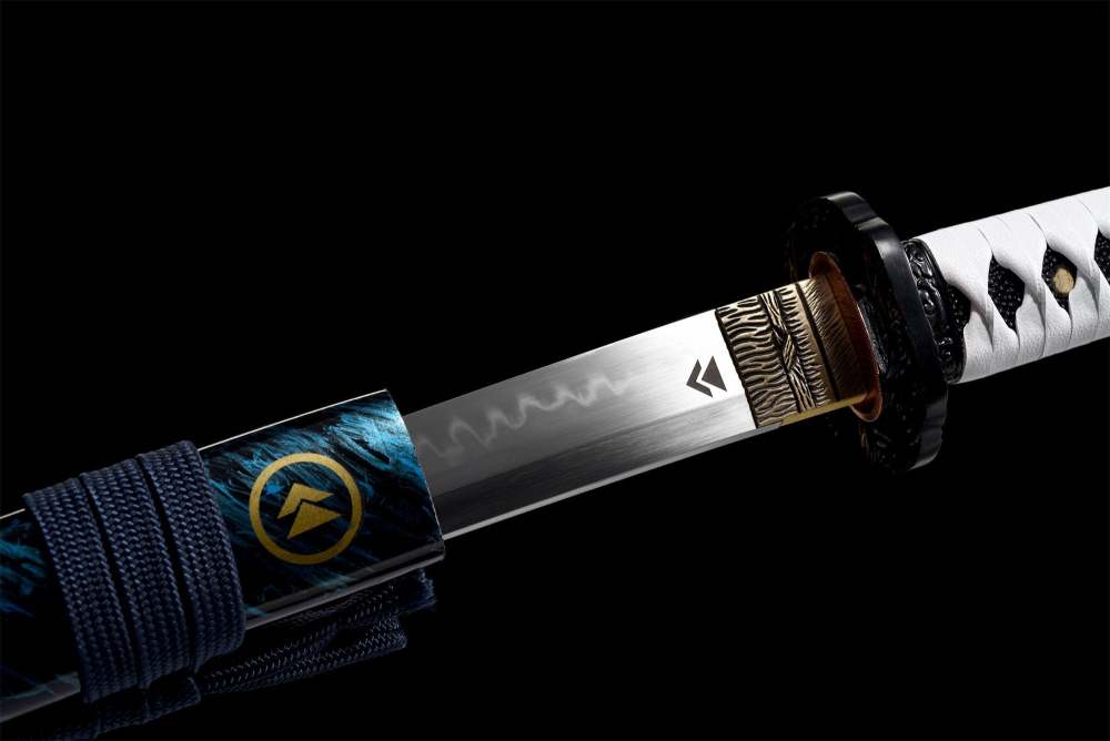 Ghost of Tsushima,Katana and Tanto,Real Japanese Samurai Sword,Handmade Katana Sword Sharp,Full Tang,Clay tempered t-10 steel with hamon