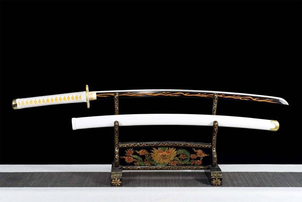 Anime Sword,Roasted Yellow Blade,Japanese Samurai Sword,Real Handmade anime Katana,High-carbon steel