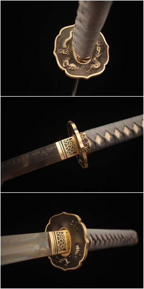 T10 Steel,Clay Tempered,Dragon Japanese Katana,Handmade Samurai sword,Real Katana,Full Tang