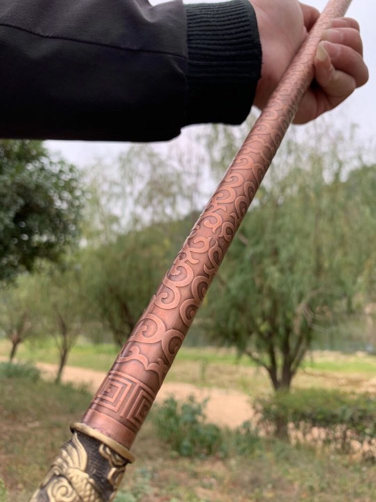 Mini Golden Cudgel,A weapon used by the Monkey King,Monkey King Bar,Red copper carved dragon