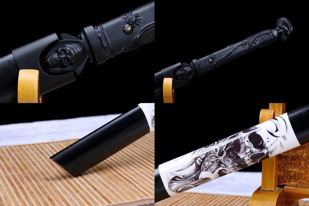Hell Soul Slash,Ghost Head Sword,Tang-Horizontal Knife,Handmade Chinese Sword,High-performance spring steel,Longquan sword