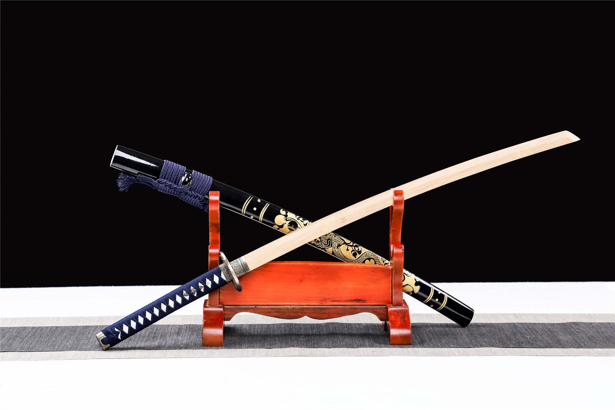 Golden Dragon Katana,Wooden Katana,Japanese Samurai Sword,Handmade Wooden Sword,Bamboo Blade