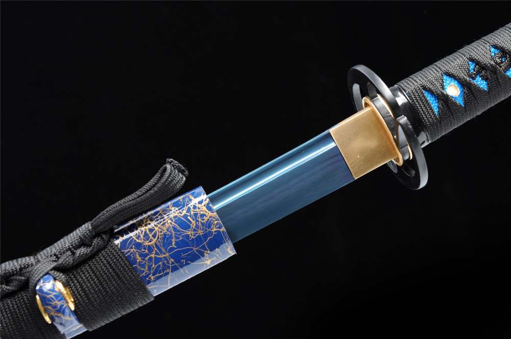 Blue Enchantress Katana,Baked Blue Series,Japanese Samurai Sword,Real Katana,Handmade sword,Longquan sword