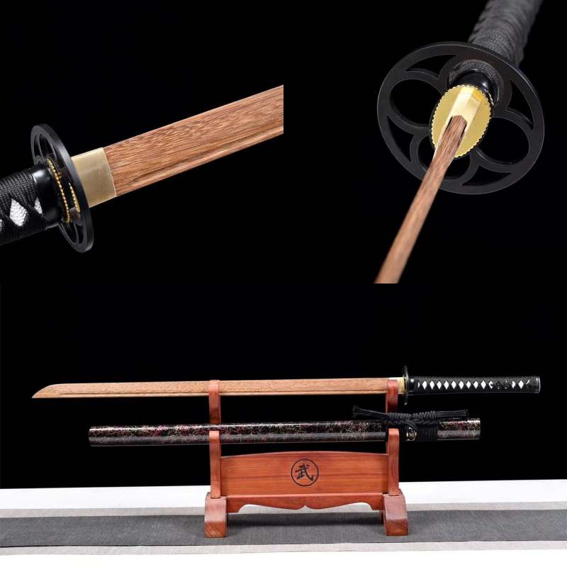 Ninjato Sword,Wooden Katana,Japanese Samurai Sword,Handmade Wooden Sword,Rosewood blade