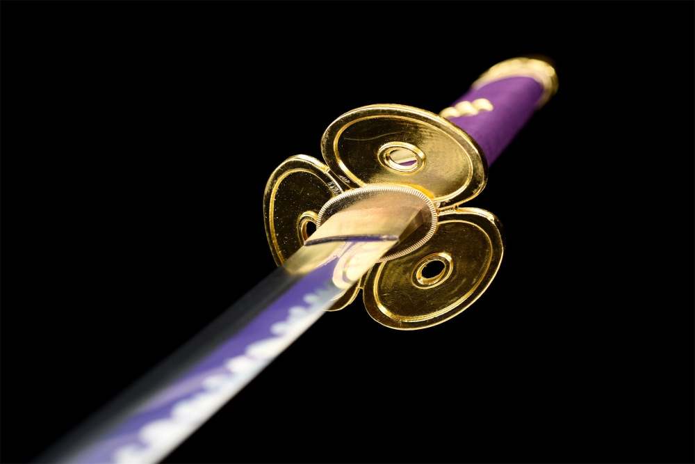 Purple Anime Sword,One Piece,Anime Cosplay,Japanese Samurai Sword,Real Handmade anime Katana,High-carbon steel,Full Tang