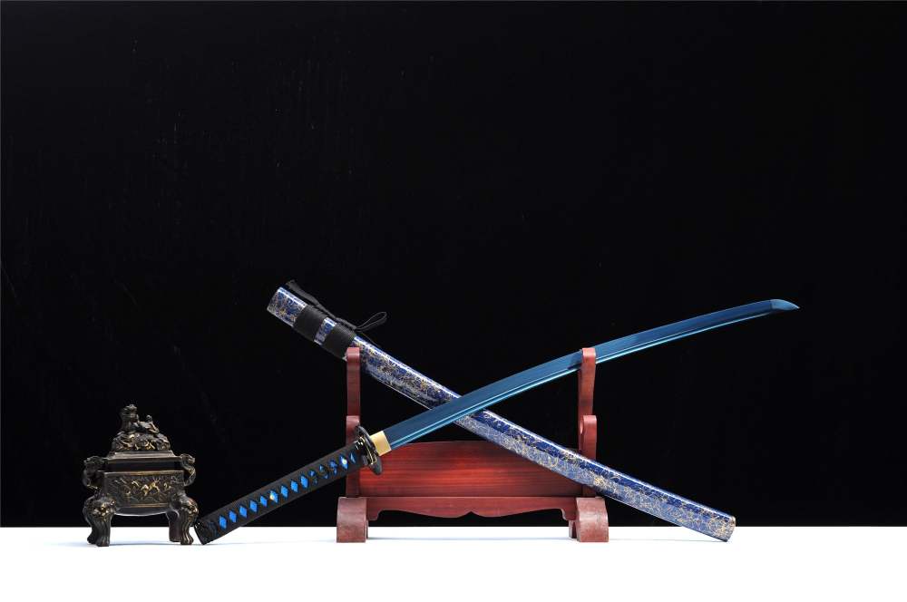 Blue Enchantress Katana,Baked Blue Series,Japanese Samurai Sword,Real Katana,Handmade sword,Longquan sword