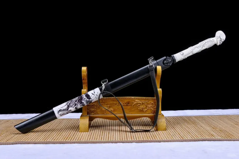 Ghost Slash,Ghost head sword,Tang-Horizontal knife,Ghost Print Series,High manganese steel,Longquan sword