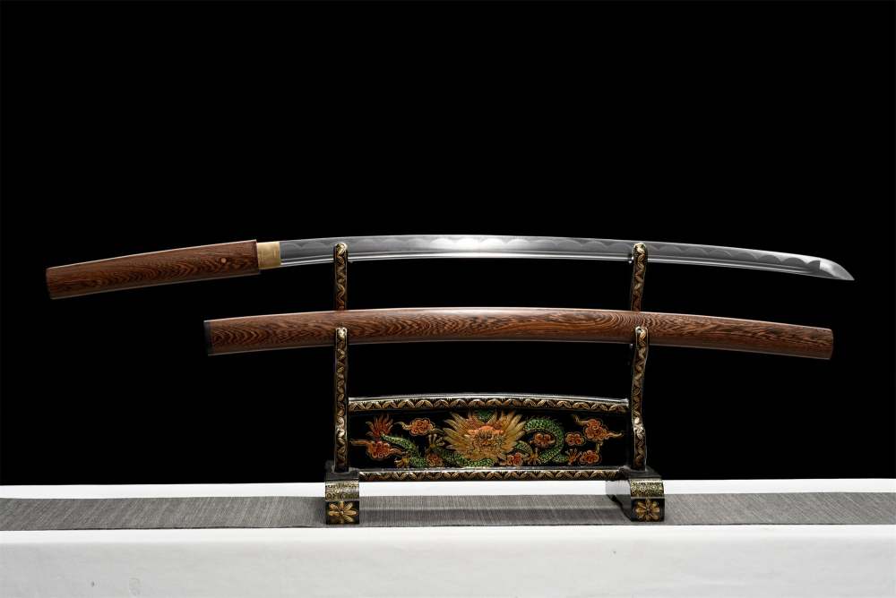 Hard Rosewood Katana,Handmade Stick Sword,Real Japanese Samurai Sword,High manganese steel,Full Tang