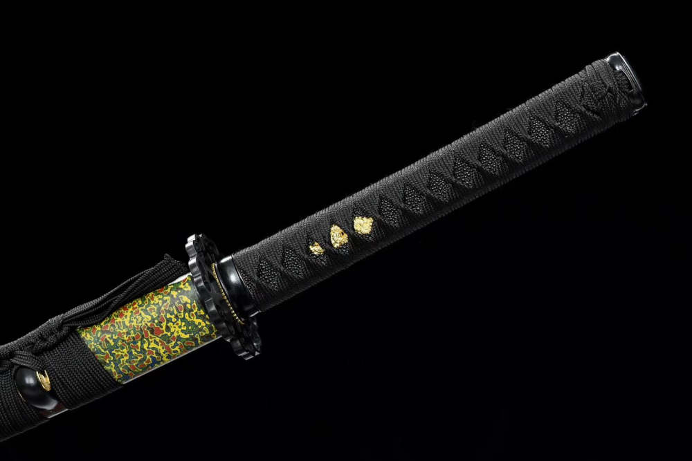 Cold flame samurai sword,Katana,High-carbon steel,Solid wood handmade Scabbard,Longquan sword