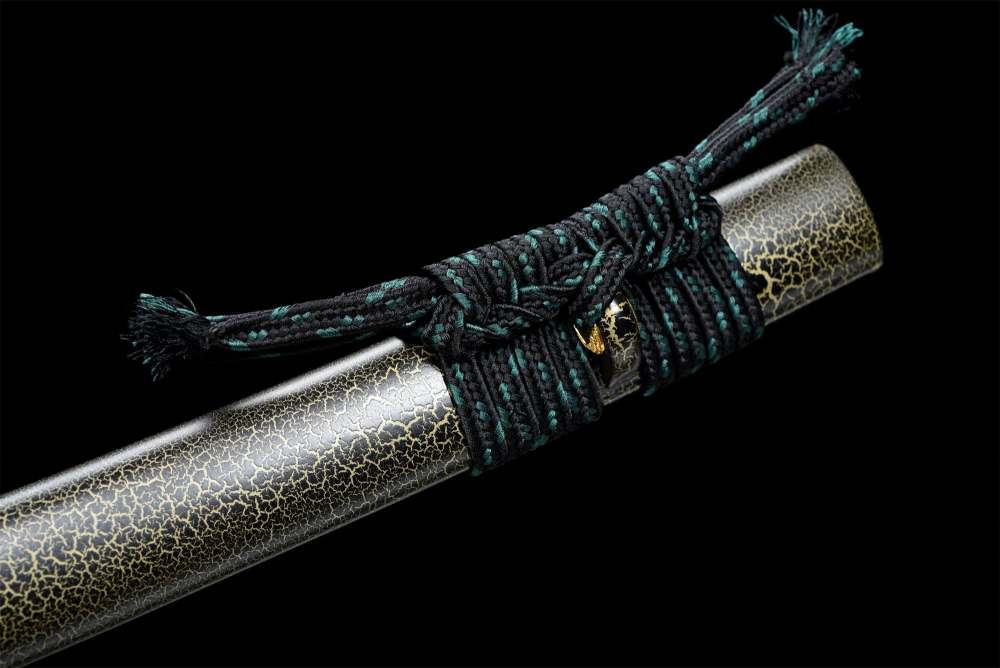 Golden Snake Katana,Japanese Samurai Sword,Real Handmade Katana,Damascus Steel,Roasted Gold Blade