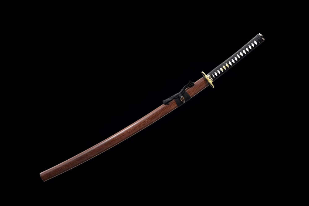 Rosewood samurai sword,Katana,Hundred steelmaking pattern steel,Solid wood scabbard,Longquan sword