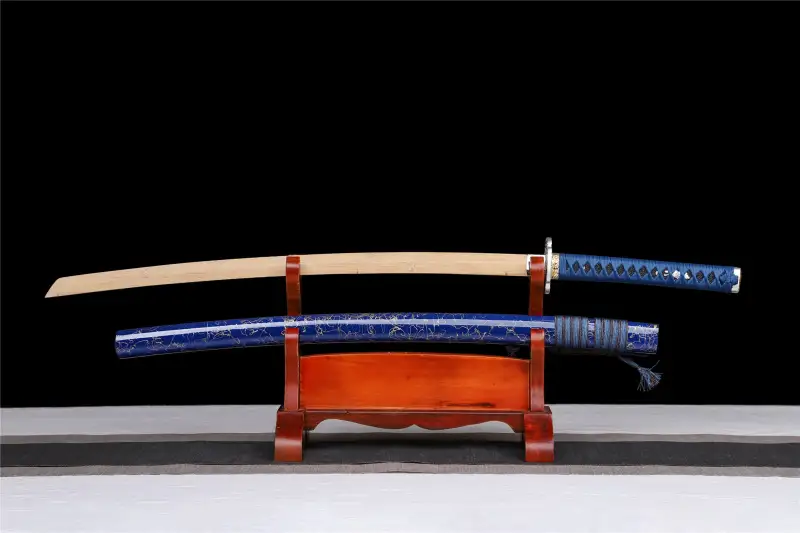 Golden Orchid Katana,Wooden Katana,Japanese Samurai Sword,Handmade Wooden Sword,Bamboo Blade