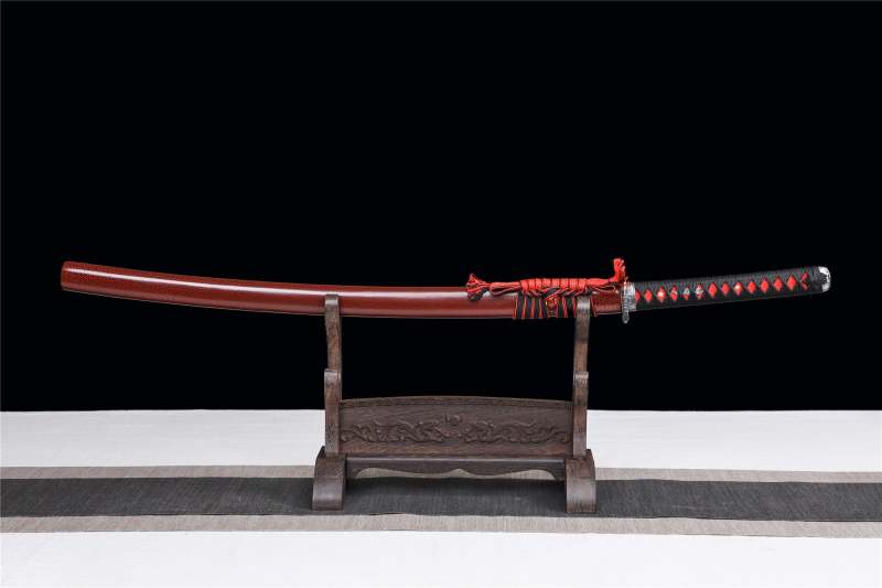 Red Crack katana,Wooden Katana,Japanese Samurai Sword,Handmade Wooden Sword,Training Sword,Rosewood blade/Bamboo Blade