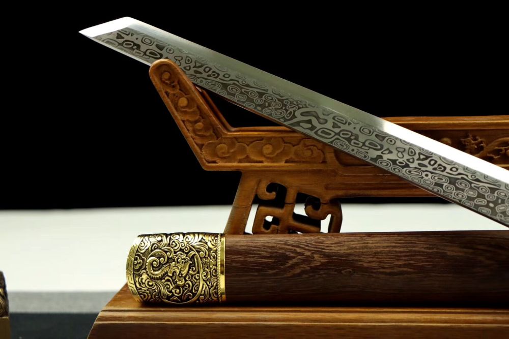 Ring-Beast Tang sword,Short knife,High manganese steel,Rosewood scabbard,Longquan sword