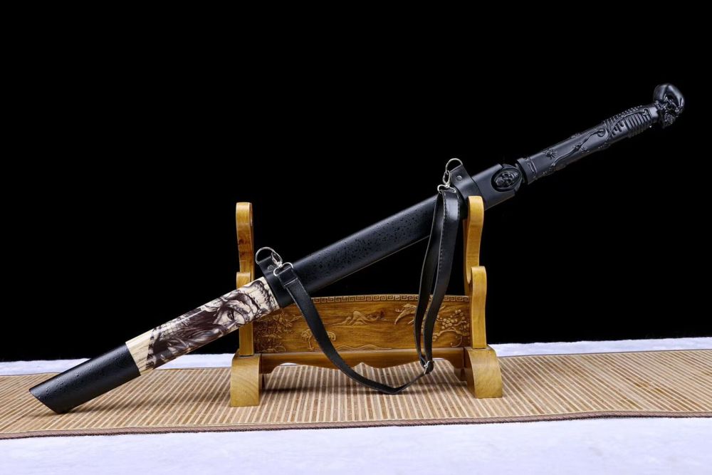 Black skull sword,Handicraft,Military saint Guan Yu,Tang sword,Ghost head knife,High manganese steel,Longquan sword
