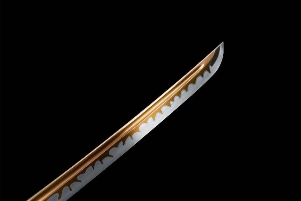Longxiao Katana,Japanese Samurai Sword,Real Handmade Katana,High Manganese Steel,Gloden Blade