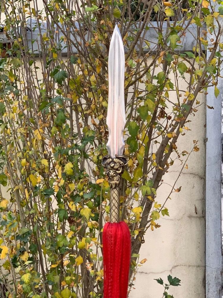Bull Demon Spear,Handicraft,red-tasselled spear,Lance,Handmade Weapon,Hundred steelmaking pattern steel,Longquan sword