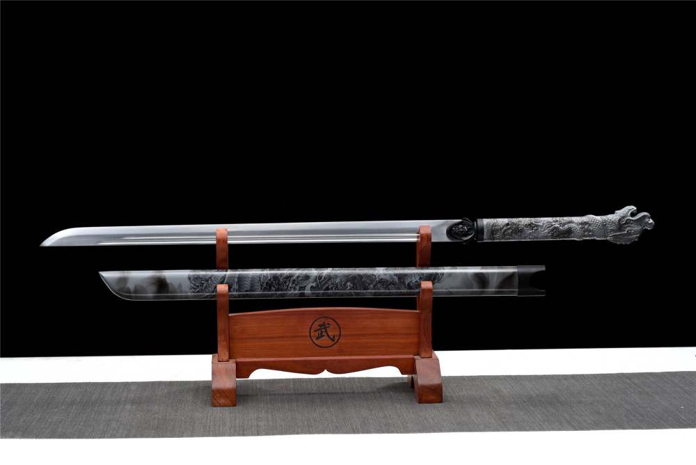 Black Dragon Slash,Handicraft,Dragon Head Tang-Horizontal Sword,Real Tang Sword,Handmade Chinese Sword,Longquan sword