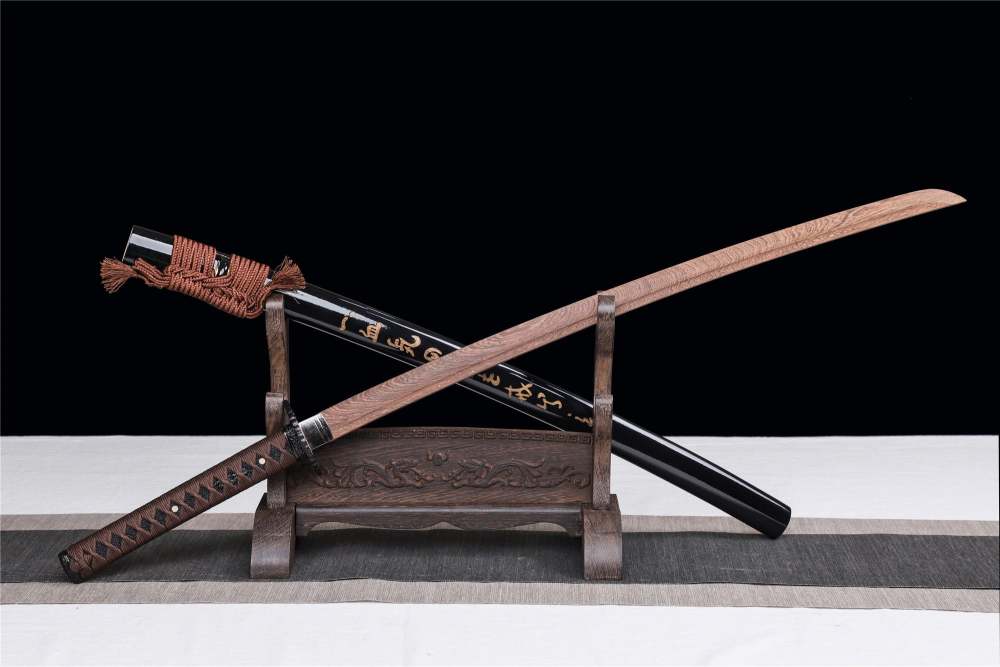 Courage Katana,Wooden Katana,Japanese Samurai Sword,Handmade Wooden Sword,Training Sword,Rosewood blade/Bamboo Blade