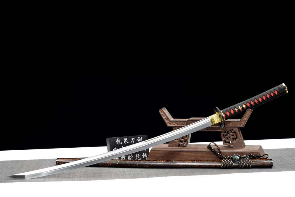 Katana,Samurai sword,Rail steel hand-forged,Solid wood