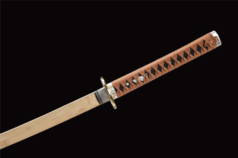 Two-Color Katana,Black and yellow,Wooden Katana,Japanese Samurai Sword,Handmade Wooden Sword,Bamboo Blade