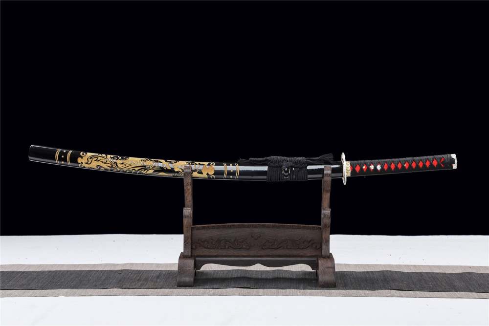 Golden Phoenix Katana,Baked Gold Series,Japanese Samurai Sword,Real Katana,Handmade sword,High performance manganese steel,Longquan sword