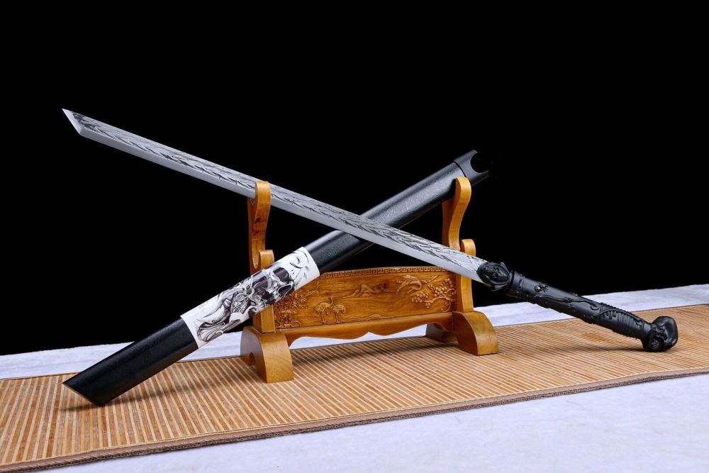 Hell Soul Slash,Ghost Head Sword,Tang-Horizontal Knife,Handmade Chinese Sword,High-performance spring steel,Longquan sword