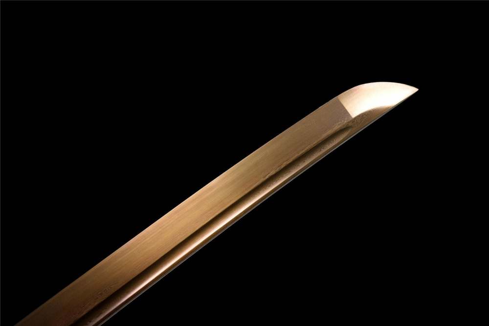 Golden Snake Katana,Japanese Samurai Sword,Real Handmade Katana,Damascus Steel,Roasted Gold Blade