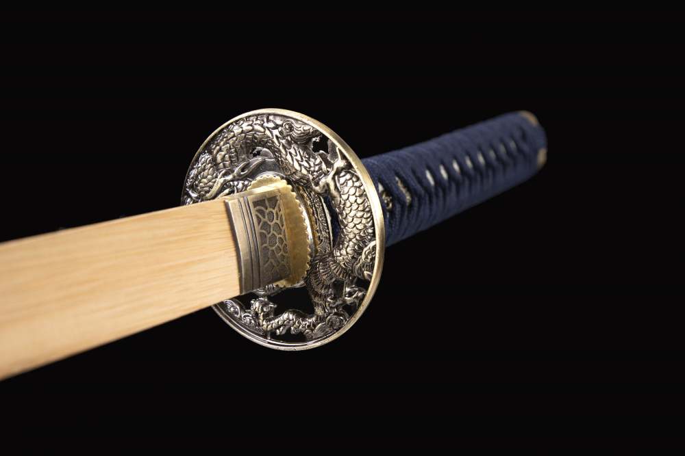 Golden Dragon Katana,Wooden Katana,Japanese Samurai Sword,Handmade Wooden Sword,Bamboo Blade