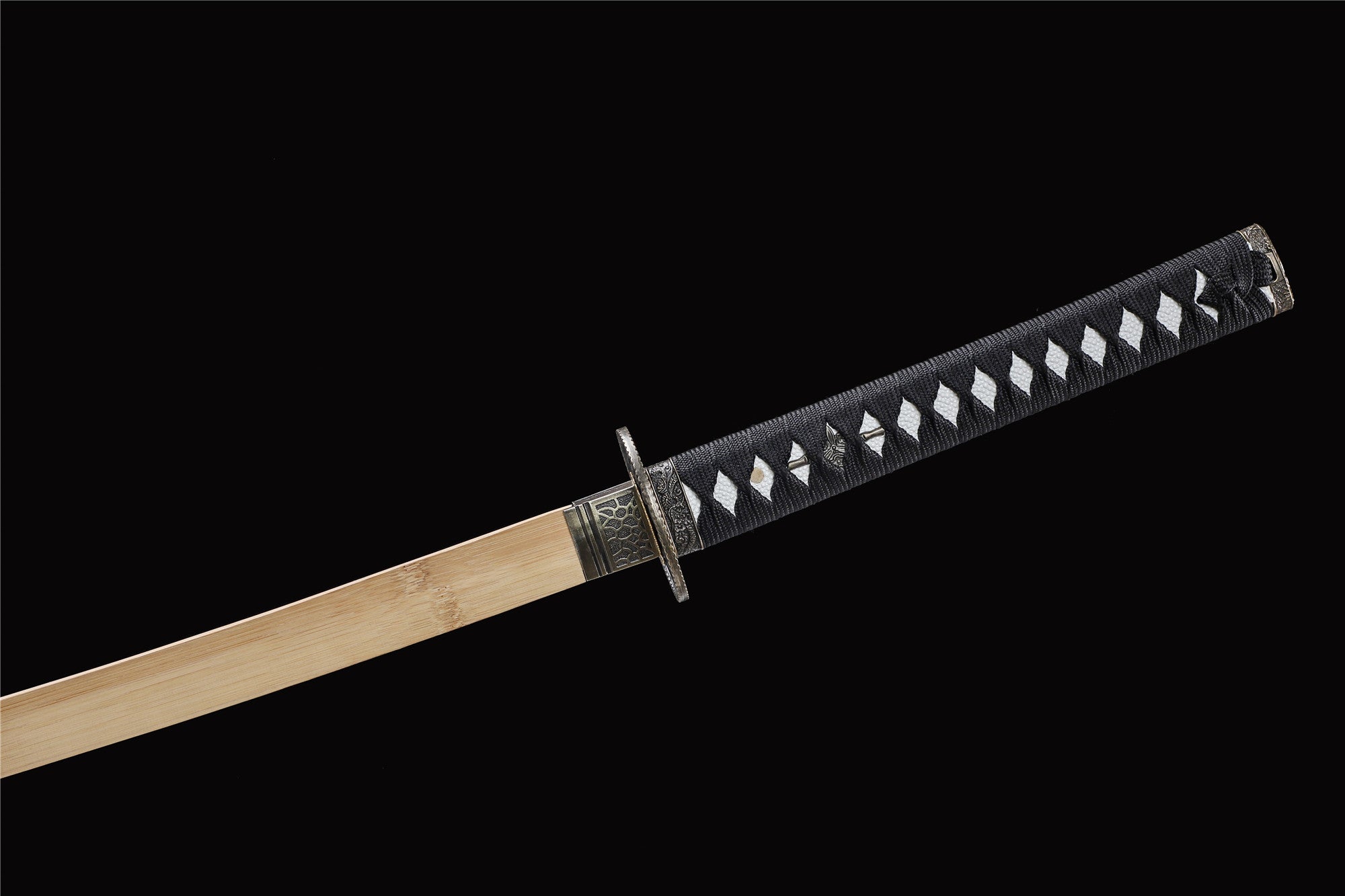 Bright Black Katana,Wooden Katana,Japanese Samurai Sword,Handmade